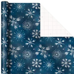 Hallmark Winter Wonder 3-Pack Christmas Wrapping Paper Assortment, 120 Sq. Ft. -Hallmark Store Cardinals Snowflakes and Village Gift Wrap Pack 5JXW1075 06