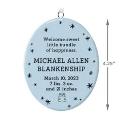 Hallmark Ceramic Personalized Ornament—Vertical Oval -Hallmark Store Ceramic Personalized OrnamentVertical Oval 1999QHE1739B2 03