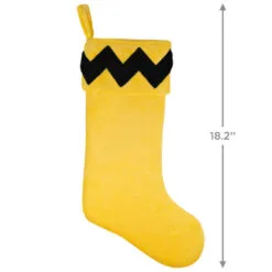 Hallmark The Peanuts® Gang Charlie Brown Stocking -Hallmark Store Charlie Brown Yellow and Black Keepsake Stocking 1QSB6307 03