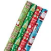 Hallmark Christmas Cheer 4-Pack Reversible Wrapping Paper Assortment, 150 Sq. Ft.