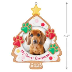Hallmark My Fur-st Christmas 2023 Photo Frame Ornament 8 Hallmark My Fur-st Christmas 2023 Photo Frame Ornament -Hallmark Store Christmas Cookie Pet Picture Frame Keepsake Ornament 1599QGO2607 03