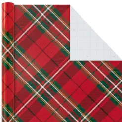 Hallmark Classic Plaids 4-Pack Wrapping Paper Assortment, 120 Sq. Ft. -Hallmark Store Classic Plaids Christmas Wrapping Paper Assortment 5JXW1040 03