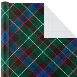 Hallmark Classic Plaids 4-Pack Wrapping Paper Assortment, 120 Sq. Ft. -Hallmark Store Classic Plaids Christmas Wrapping Paper Assortment 5JXW1040 05