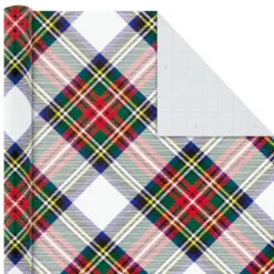 Hallmark Classic Plaids 4-Pack Wrapping Paper Assortment, 120 Sq. Ft. -Hallmark Store Classic Plaids Christmas Wrapping Paper Assortment 5JXW1040 06