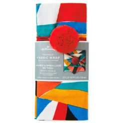 Hallmark 26" Colorful Abstract Fabric Gift Wrap With Elastic Band -Hallmark Store Colorful Abstract Fabric Gift Wrap With Elastic Band 1299EJR6379 06