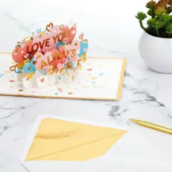 Hallmark Love You Always 3D Pop-Up Love Card -Hallmark Store Colorful Hearts 3D PopUp Love Card 1299LAD2904 07