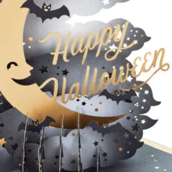 Hallmark Crescent Moon 3-D Pop-Up Halloween Card -Hallmark Store Crescent Moon and Bats 3D PopUp Halloween Card 1299IEH3001 04