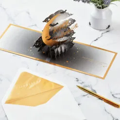 Hallmark Crescent Moon 3-D Pop-Up Halloween Card -Hallmark Store Crescent Moon and Bats 3D PopUp Halloween Card 1299IEH3001 08