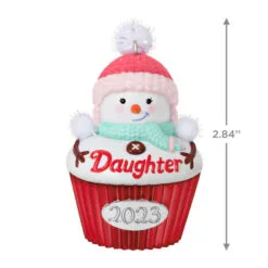 Hallmark Daughter Cupcake 2023 Ornament -Hallmark Store Daughter Snowman Cupcake 2023 Keepsake Ornament 1399QGO2539 03