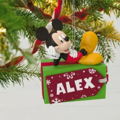 Hallmark Disney Mickey Mouse Christmas Present Personalized Ornament -Hallmark Store Disney Mickey Mouse Christmas Present Personalized Ornament 2499QHE1885B1 02