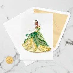 Hallmark Disney The Princess And The Frog Tiana Happy Wish Quilled Paper Handmade Card 12 Hallmark Disney The Princess And The Frog Tiana Happy Wish Quilled Paper Handmade Card -Hallmark Store Disney Princess and the Frog Tiana Quilled Paper Card 1299LAD2855 05