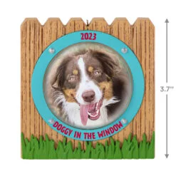 Hallmark Doggy In The Window 2023 Photo Frame Ornament -Hallmark Store Doggy in Window Fence Picture Frame Keepsake Ornament 1599QGO2599 03
