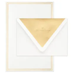 Hallmark Double Gold Border Stationery Set, Box Of 20 -Hallmark Store Double Gold Border Stationery Set 1499STN1135 03