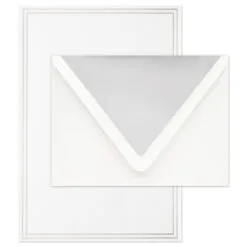 Hallmark Double Silver Border Stationery Set, Box Of 20 -Hallmark Store Double Silver Border Stationery Set 1499STN1134 03