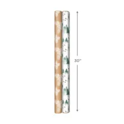 Hallmark Elegant Evergreens 2-Pack Holiday Wrapping Paper, 150 Sq. Ft. -Hallmark Store Elegant Evergreens Holiday Wrapping Paper 5JXW1203 04