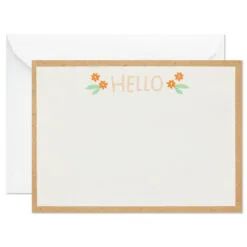 Hallmark Ivory Floral Flat Note Cards In Caddy, Box Of 40 -Hallmark Store Floral SinglePanel Note Cards With Caddy 3CNT5048 03