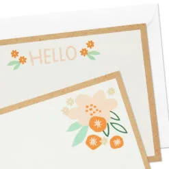 Hallmark Ivory Floral Flat Note Cards In Caddy, Box Of 40 -Hallmark Store Floral SinglePanel Note Cards With Caddy 3CNT5048 05