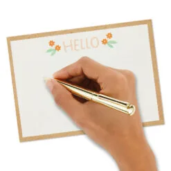 Hallmark Ivory Floral Flat Note Cards In Caddy, Box Of 40 -Hallmark Store Floral SinglePanel Note Cards With Caddy 3CNT5048 06