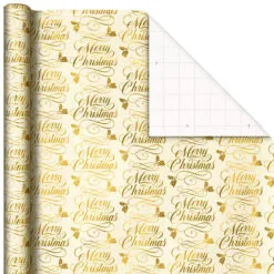 Hallmark Traditional 3-Pack Foil Christmas Wrapping Paper Assortment, 60 Sq. Ft. -Hallmark Store Foil Christmas Wrapping Paper Assortment 5JXW1065 05
