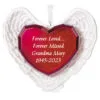 Hallmark Forever Loved Memorial Heart And Angel Wings Text Personalized Ornament