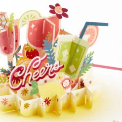 Hallmark Here's To You Cocktail Toast 3D Pop-Up Card 13 Hallmark Here's To You Cocktail Toast 3D Pop-Up Card -Hallmark Store Fruit Cocktail Drinks Celebration 3D PopUp Card for Her 1299LAD2897 04