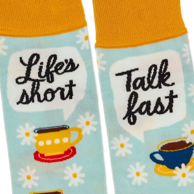 Hallmark Gilmore Girls Life's Short, Talk Fast Crew Socks 3 Hallmark Gilmore Girls Life's Short, Talk Fast Crew Socks - Image 3