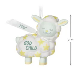 Hallmark Godchild 2023 Porcelain Ornament -Hallmark Store Godchild Lamb Keepsake Ornament 1799QGO2609 03