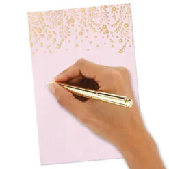 Hallmark Gold Floral On Pink Stationery Set, Box Of 20 -Hallmark Store Gold Floral on Pink Stationery Set 1499STN1139 04