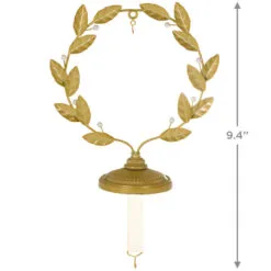 Hallmark Golden Wreath Metal Ornament And Stocking Hanger -Hallmark Store Gold Wreath Keepsake Ornament and Stocking Hanger 1QSB6287 03