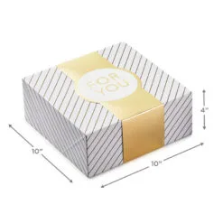 Hallmark 10" Gold And White Striped 2-Pack Gift Boxes With Bands -Hallmark Store Gold and White Striped 2Pack Gift Boxes With Bands 5EBC1226 04