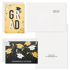 Hallmark Confetti Celebration Assorted Graduation Cards, Pack Of 36 -Hallmark Store Grad Caps Confetti Graduation Cards Assortment 5GEY1003 03