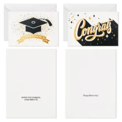 Hallmark Confetti Celebration Assorted Graduation Cards, Pack Of 36 -Hallmark Store Grad Caps Confetti Graduation Cards Assortment 5GEY1003 04