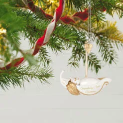 Hallmark Grandbaby's First Christmas Pea In A Pod 2023 Porcelain Ornament -Hallmark Store Grandbabys 1st Christmas Keepsake Ornament 2199QGO2727 02