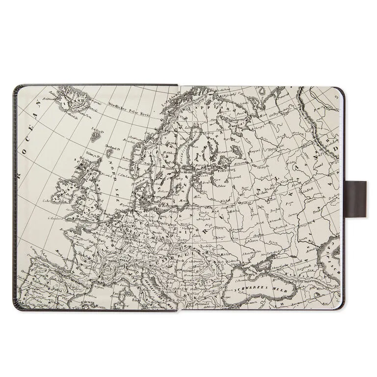 Hallmark Gray Etched Compass Faux Leather Notebook 3 Hallmark Gray Etched Compass Faux Leather Notebook - Image 3