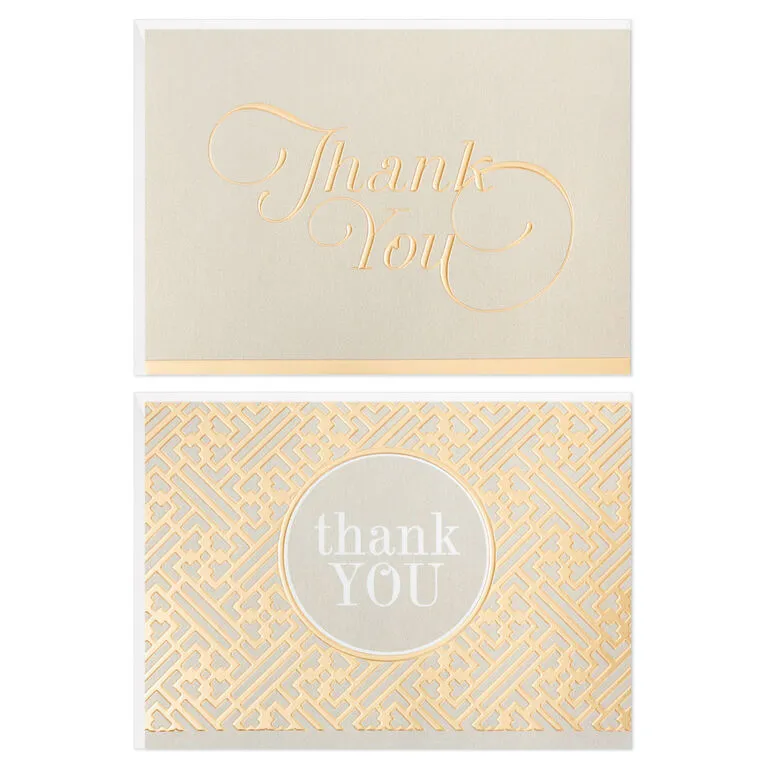 Hallmark Gray And Gold Bulk Blank Thank-You Notes, Pack Of 50 2 Hallmark Gray And Gold Bulk Blank Thank-You Notes, Pack Of 50 - Image 2
