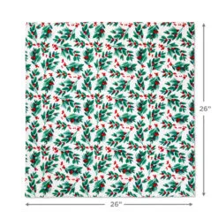 Hallmark 26" Greenery And Berries Christmas Fabric Gift Wrap With Twine And Tag -Hallmark Store Greenery and Berries Christmas Fabric Gift Wrap With Tag 5XW2087 04