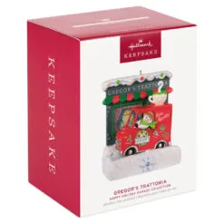 Hallmark Happy Holiday Parade Collection Gregor's Trattoria Musical Ornament With Light -Hallmark Store Gregors Trattoria and Food Truck Keepsake Ornament 3499QGO2527 04