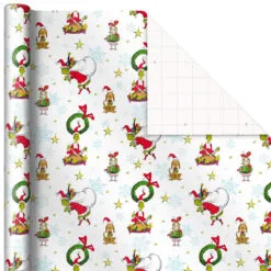 Hallmark Dr. Seuss™ Grinch 3-Pack Christmas Wrapping Paper Assortment, 105 Sq. Ft. -Hallmark Store Grinch 3Pack Christmas Wrapping Paper 5JXW1211 05