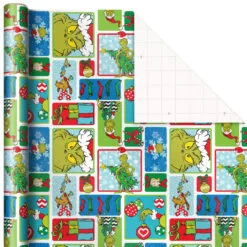 Hallmark Dr. Seuss™ Grinch 3-Pack Christmas Wrapping Paper Assortment, 105 Sq. Ft. -Hallmark Store Grinch 3Pack Christmas Wrapping Paper 5JXW1211 06