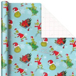 Hallmark Dr. Seuss™ Grinch 3-Pack Christmas Wrapping Paper Assortment, 105 Sq. Ft. -Hallmark Store Grinch 3Pack Christmas Wrapping Paper 5JXW1211 07