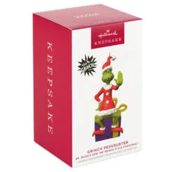 Hallmark Dr. Seuss's How The Grinch Stole Christmas!™ Grinch Peekbuster Ornament With Motion-Activated Sound 9 Hallmark Dr. Seuss's How The Grinch Stole Christmas!™ Grinch Peekbuster Ornament With Motion-Activated Sound -Hallmark Store Grinch Peekbuster Keepsake Ornament 2699QXI7067 04