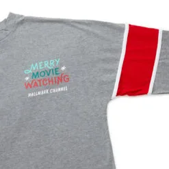 Hallmark Channel Merry Movie Watching Long Sleeve Jersey, X-Large -Hallmark Store Hallmark Channel Movie Watching Long Sleeve Shirt 1XKT3547 03