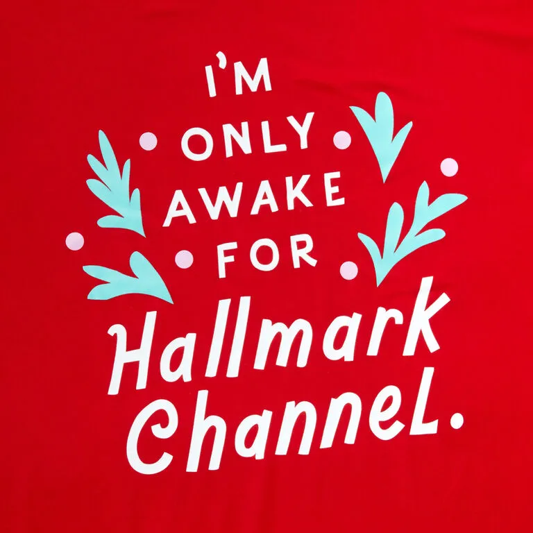 Hallmark Channel Only Awake Oversized Women's Red Sleep Shirt, Small/Medium 2 Hallmark Channel Only Awake Oversized Women's Red Sleep Shirt, Small/Medium - Image 2