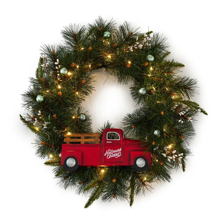 Hallmark Channel Truck Motion-Activated Wreath With Sound And Light, 14" 1 Hallmark Channel Truck Motion-Activated Wreath With Sound And Light, 14"