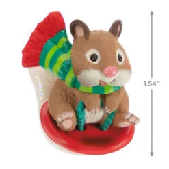 Hallmark Cute As A Button Special Edition Ornament -Hallmark Store Hamster on Button Sled Keepsake Ornament 1599QXE3317 03