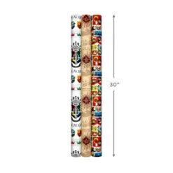 Hallmark Harry Potter™ 3-Pack Assorted Wrapping Paper, 60 Sq. Ft. Total -Hallmark Store Harry Potter Assorted Wrapping Paper Pack 5EWR2958 08