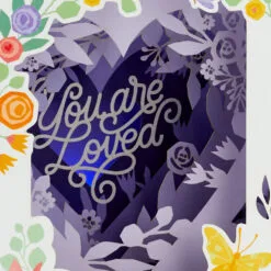 Hallmark You Are Loved 3D Pop-Up Musical Mother's Day Card With Light -Hallmark Store Heart Flowers Music Light 3D PopUp Mothers Day Card 1099MEJ8026 04