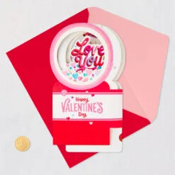 Hallmark All My Love Snow Globe Musical 3D Pop-Up Valentine's Day Card With Motion -Hallmark Store Hearts Snow Globe 3D PopUp Music Motion Valentines Day Card 1299VAY9986 05