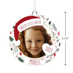 Hallmark Holiday Personalized Text And Photo Ceramic Ornament -Hallmark Store Holiday Personalized Round Christmas Ornament 1999QHE1711B22 03