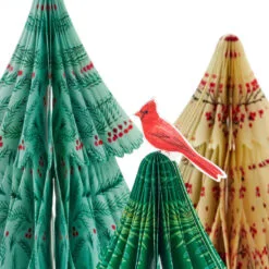 Hallmark Honeycomb Trees 3D Pop-Up Christmas Decorations, Set Of 3 -Hallmark Store Honeycomb Trees 3D PopUp Christmas Decorations Set 1999XPJ8046 02